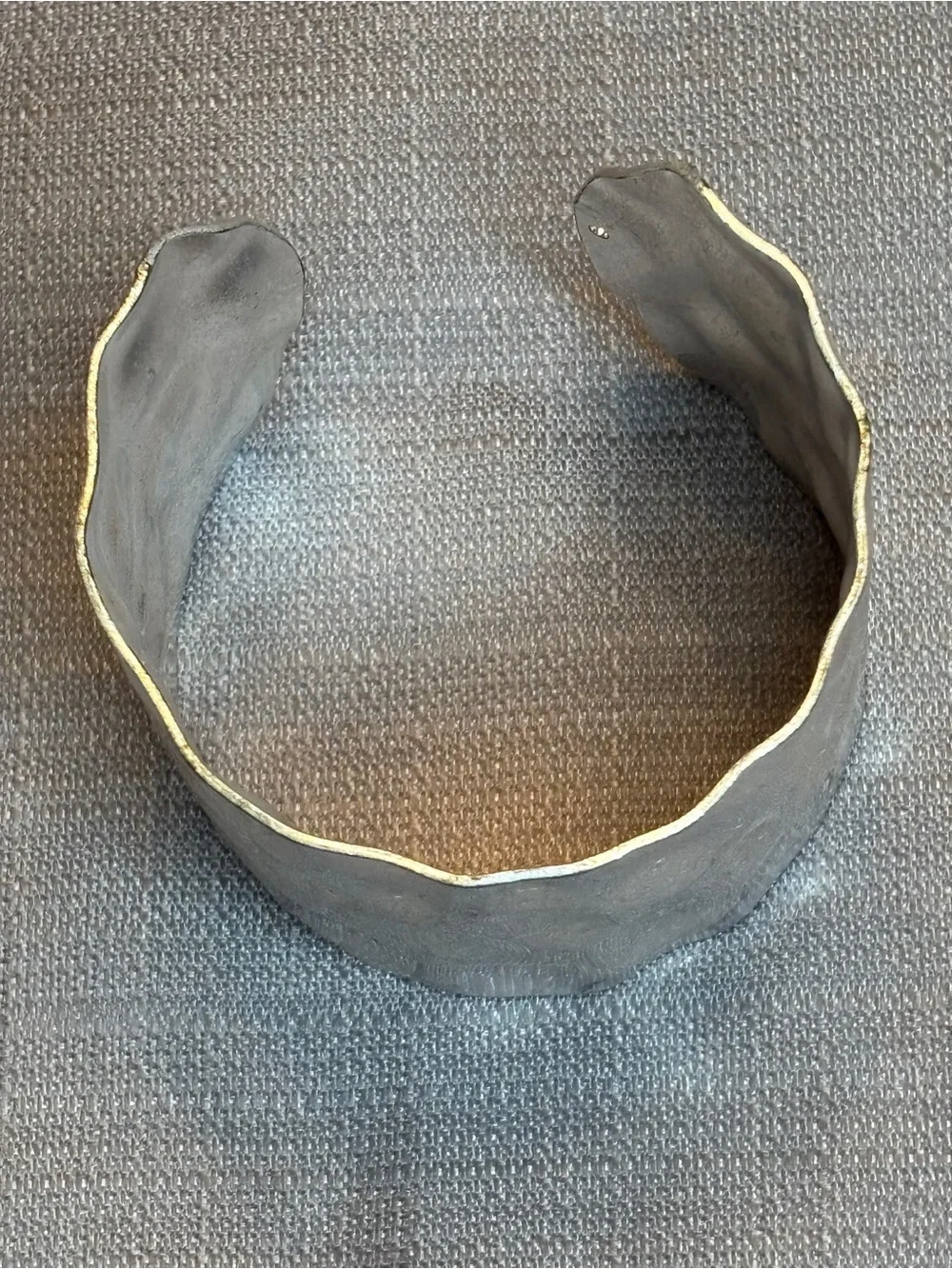 Hammered Metal Cuff Bracelet in Brushed Silver - Picture 6 of 6